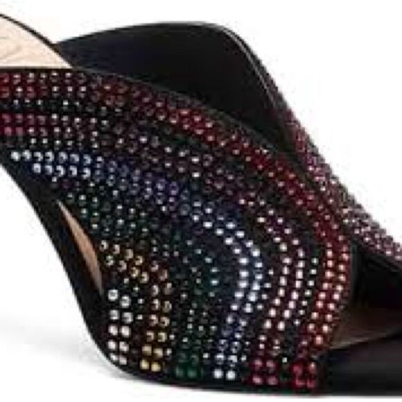 🥳 3/$26 INC International Concepts Livana Rainbow Bling Mule Heels - Picture 5 of 10